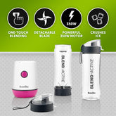 Blend Active Personal Blender & Smoothie Maker 350W | 2 Portable 600ml Bottles with Leak-Proof Lids | White & Pink